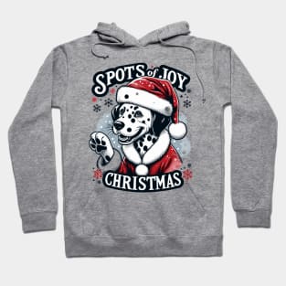 "Spots of Joy Christmas" - Festive Dalmatian Santa Hoodie